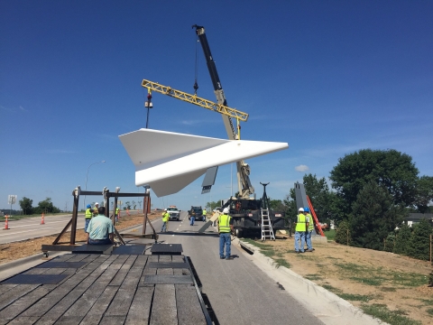 Plane being installed